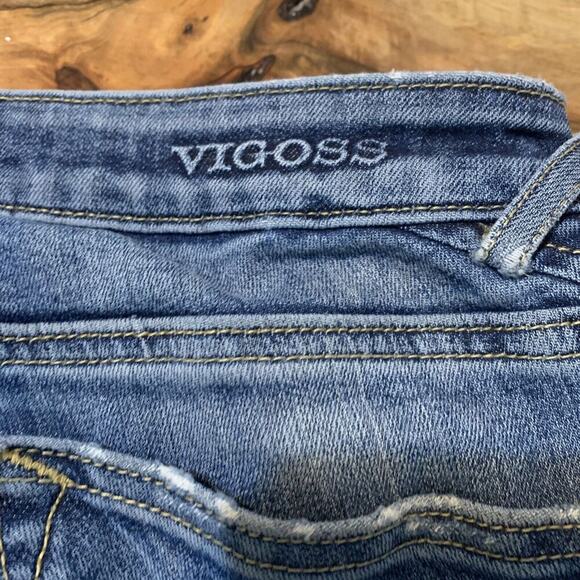 Vigoss Thompson Tomboy Boyfriend Distressed Dark Wash Womens Jeans Size 26x27 - Picture 7 of 7